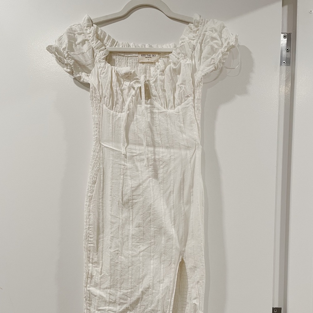 Kiss the Sky Off-the-Shoulder White Dress